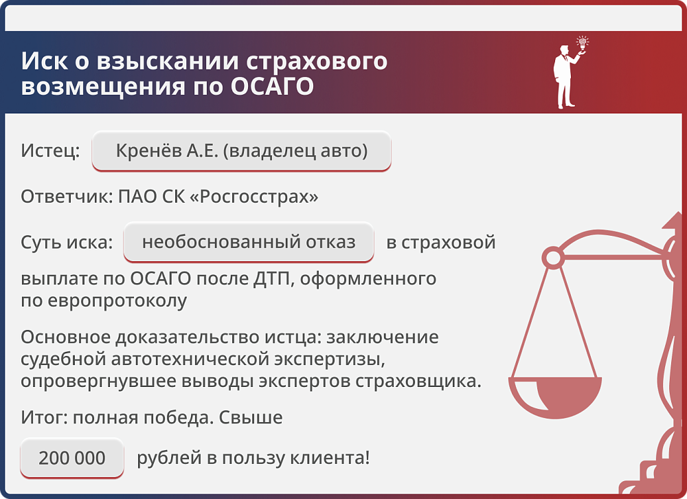 Картинка Взыскание страхового возмещения по ОСАГО